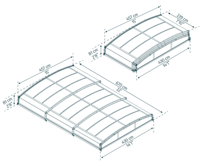 Pooltak Majorca 670 x 470 cm Canopia by Palram
